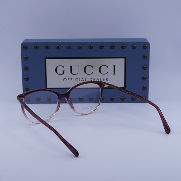 Gucci GG0550O 007 Cat Eye Eyeglasses - Burgundy Gradient 53mm - Picture 6 of 11